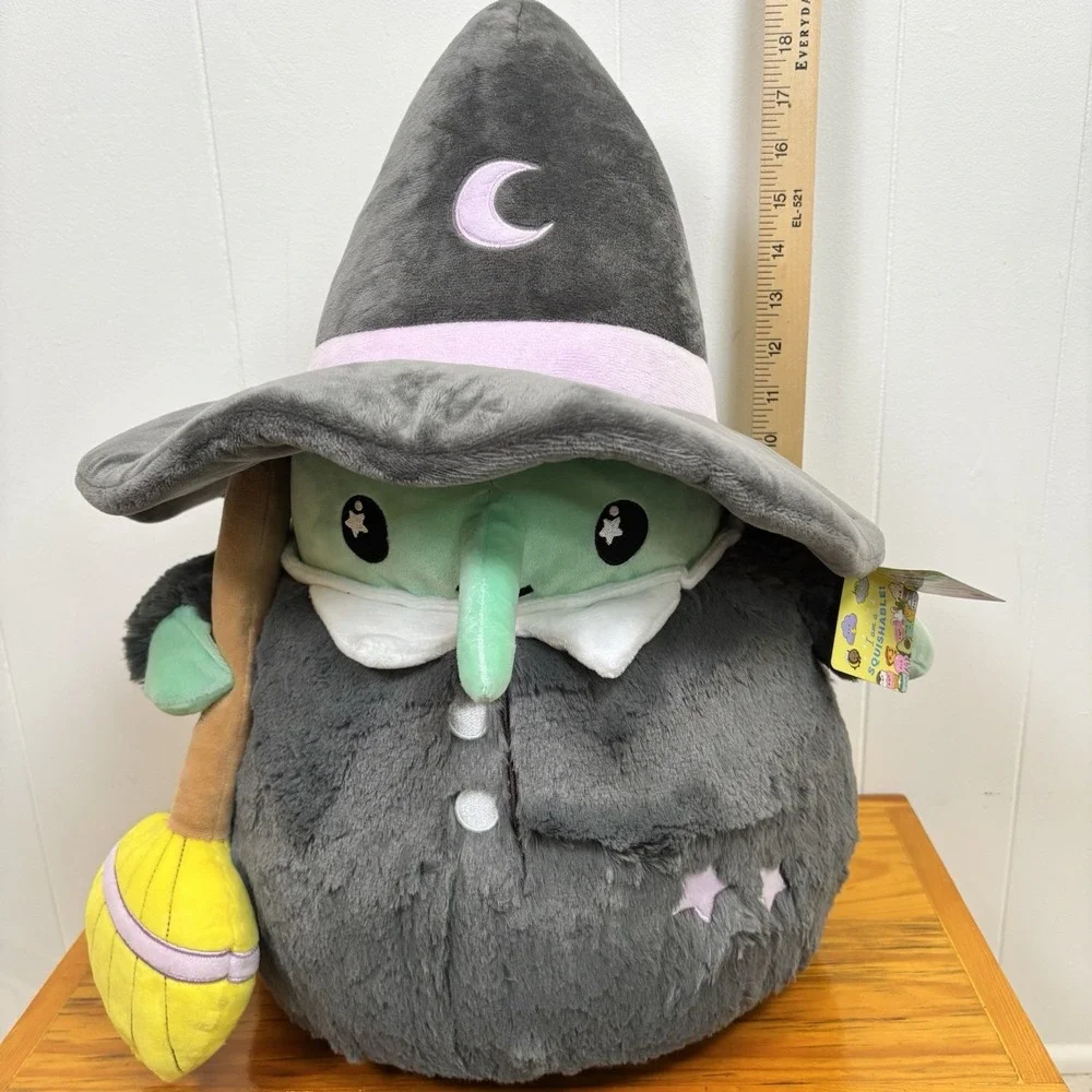 Squishable Jumbo Witch in Hat Plush Green Gray‎ - NWT